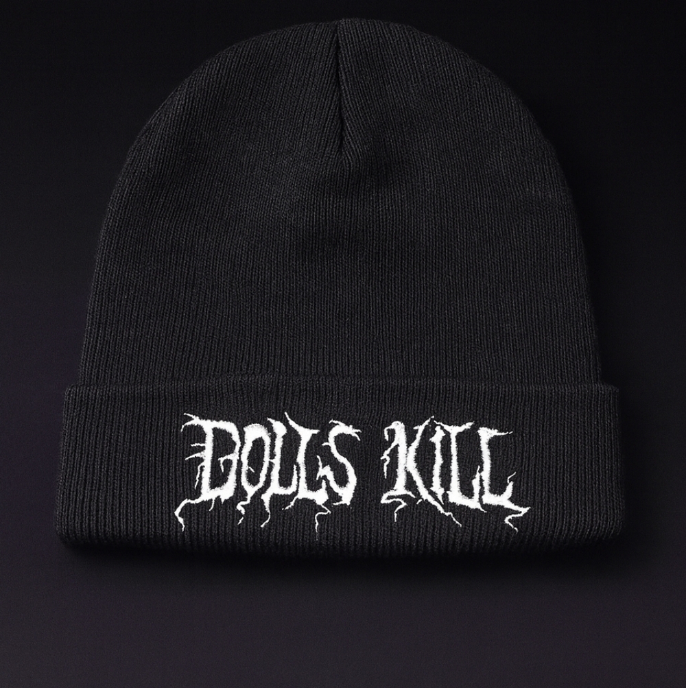 DOLLS KILL Black Gothic Beanie